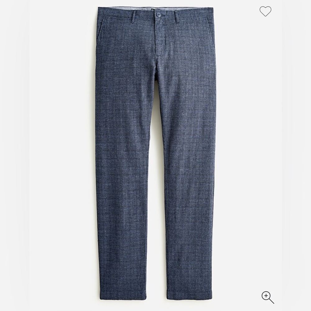 J.Crew Stretch brushed twill grey Plaid Pants